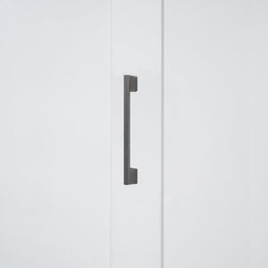 English Elm Queen Murphy Bed with Wardrobe Cabinet Hydraulic Lift Mdf Space Saving Wall Unit White LP000581AAK