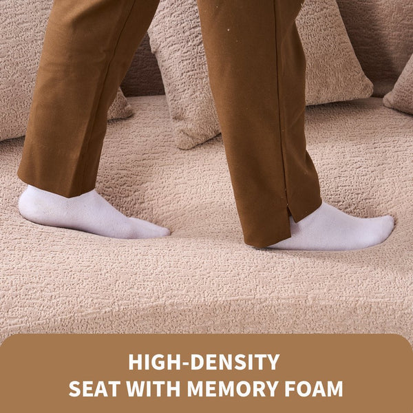 English Elm LY-025S Curved Loveseat Sofa Compact 65" chenille upholstery, 30D foam with spring core, 300lb capacity, 3 pillows, apartment-friendly Apricot Cream W2231P292607