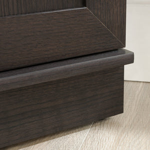 English Elm Corner Storage Cabinet Brown Finish - Tall 71" Corner Organizer with 3 Adjustable Shelves, Multi-Use B356P402605