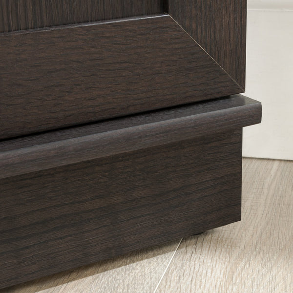 English Elm Corner Storage Cabinet Brown Finish - Tall 71" Corner Organizer with 3 Adjustable Shelves, Multi-Use B356P402605