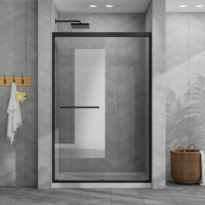 English Elm Goodyo 48"X72" Modern Sliding Shower Door Combo & White Acrylic Base - Durable, Stylish & Low-Maintenance W1223S00027