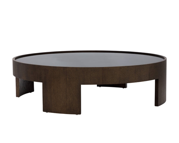 Sunpan Brunetto Coffee Table - Stylish Modern Design with Top Grain Leather Upholstery and Durable Frame Distressed Brown