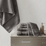 Madison Park Signature Turkish Transitional Cotton 6 Piece Bath Towel Set MPS73-454 Charcoal