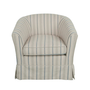 English Elm Swivel Club Chair Upholstered Rounded Seat with 360 Base for Living Room or Office N776P403612S