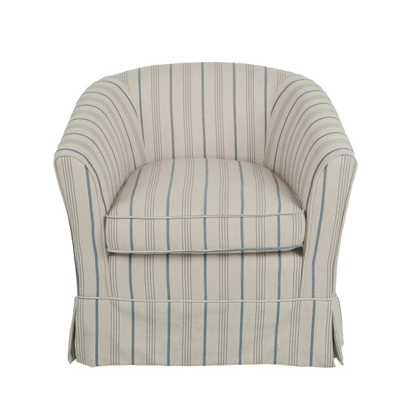 English Elm Swivel Club Chair Upholstered Rounded Seat with 360 Base for Living Room or Office N776P403612S