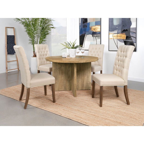 English Elm Larrabee Mango Round Dining Table - Modern Rustic Design With Geometric Base For Stylish Entertaining B062P353241
