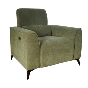 JLA Home Chapel Hill - Power Recliner Chapel Hill Madison with USB & Type-C Charging, Plush Fabric, Low-Track Arms, Motorized Comfort Green CH103-0006