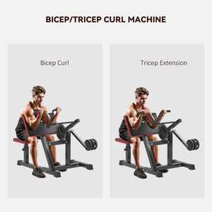 English Elm Soozier Plate Loaded Preacher Curl Bench with Adjustable Seat for Home Gym Training W2225P229140