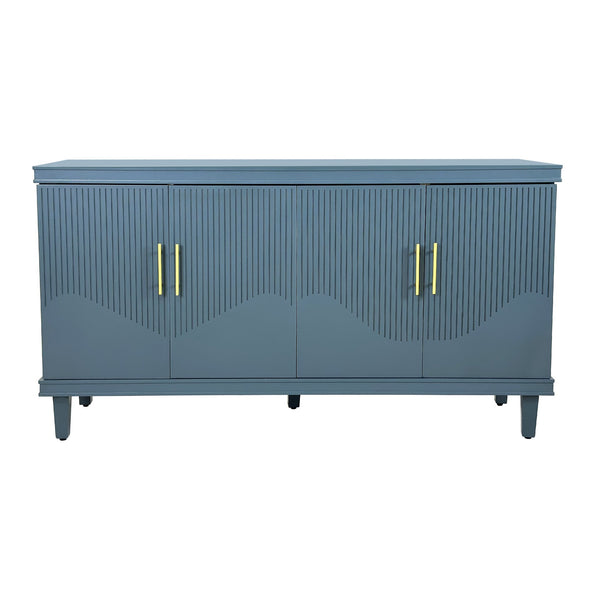 English Elm 59.84 Solid Wood 4-Door Cabinet Olive Green – 59.84"L Storage Buffet with 330lb Top, Stylish Durable Design W757P183287