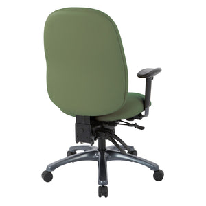 OSP Home Furnishings Multi-function Ergonomic High Back Office Chair with Lumbar Support and Titanium Base High Sage 8511-R106