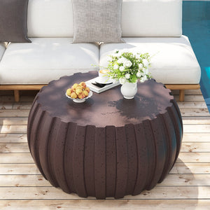 English Elm 35.43" Square Mgo Cement Coffee Table Weatherproof Indoor Outdoor Low Profile Modern Brown W757P387434