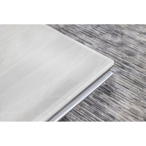 English Elm Durante Rectangular Coffee Table With Faux Marble Top And Chrome U-Shaped Base For Modern Elegance B062S00724