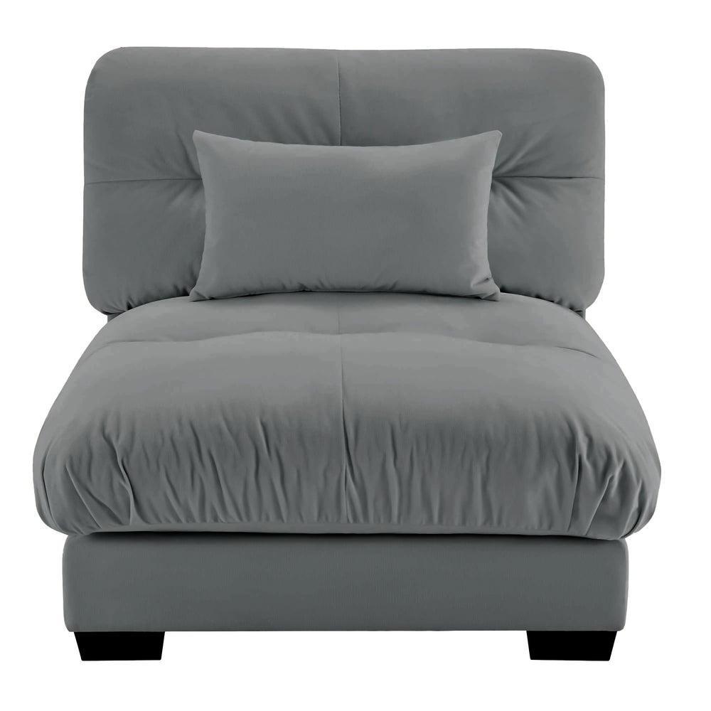 English Elm Milano Velvet Armless Modular Sofa Plush Cloud Cushion Lounge Seat for Living Room W714P283159
