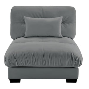 English Elm Milano Velvet Armless Modular Sofa Plush Cloud Cushion Lounge Seat for Living Room W714P283159