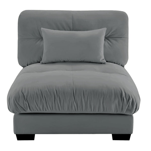 English Elm Milano Velvet Armless Modular Sofa Plush Cloud Cushion Lounge Seat for Living Room W714P283159