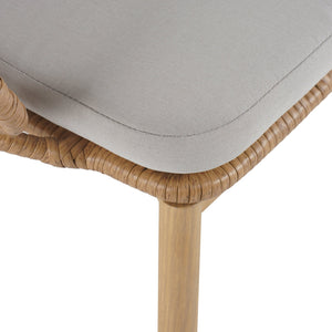 English Elm Christopher Knight Home® - Kirk Outdoor Wicker Peacock Papasan Chairs Set of 2 — Teak Legs, Light Brown PE Rattan, Beige Cushion, UV‑Resistant Comfort N775P271976B