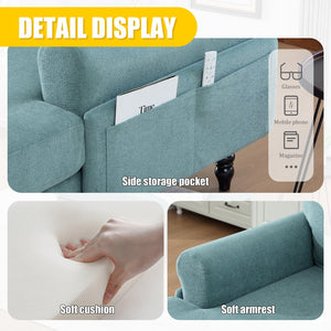 English Elm Modern Chenille Fabric Recliner Chaise Lounge Sofa with High-Resilience Foam, 550LB Capacity, Cozy Plush Backrest and Armrests for Living Room Relaxation Mint Green W395P371334