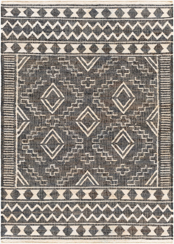 Surya Cadence 2' X 3' Handmade Jute Rug - Global Style, Durable No-pile Design, Easy Maintenance, India-made Black Jute Cec2300-23