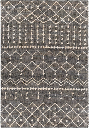 Surya Cadence 2' X 3' Handmade Jute Rug - Global Style, Durable No-pile Design, Easy Maintenance, India-made Black Jute Cec2303-23