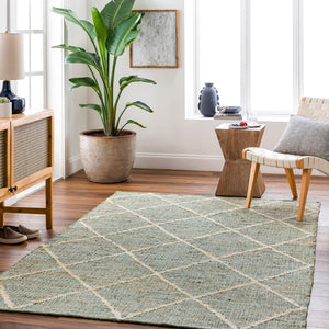 Surya Cadence 2' X 3' Handmade Jute Rug - Global Style, Durable No-pile Design, Easy Maintenance, India-made Dusty Sage Jute Cec2309-268
