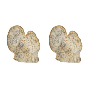 English Elm Set Of 2 Rustic Resin Turkeys With Pumpkins - Charming Fall Decor For Thanksgiving & Harvest Tables W2078P246102-GIGA