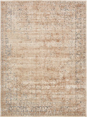 Unique Loom Chateau Jefferson Machine Made Border Rug Beige, Beige/Ivory/Light Brown/Blue 9' 0" x 12' 2"