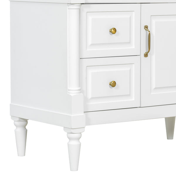 English Elm 36" Bathroom Vanity With Ceramic Sink, Durable Rubberwood Frame, Smart Storage & Modern Design N725P356064K