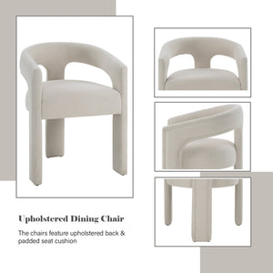 English Elm Gamarya Upholstered Chenille Side Chair Set of 2 – Modern Comfort, Plywood Frame, 220lb Capacity White 38 L x 25 W x 25 H B2726P285868