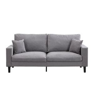 English Elm 74" High Resilience three seater Sofa with Corduroy Upholstery, Plush High-Density Cushion, Sturdy Wooden Frame, Stylish Apartment Seating Light Gray 35.83 L x 31.9 W x 12.6 H W2297P264474