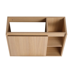 English Elm 26'' Wall-Mounted Bathroom Vanity with Glossy White Ceramic Sink, Soft-Close Door & Waterproof Finish Oak W999P310771