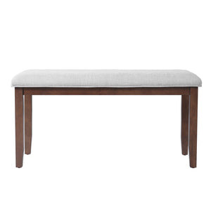 English Elm Upholstered Bench with Padded Seat and Solid Wood Legs, 39.75" Contemporary Entryway and Bedroom Accent Piece Cherry N752P271804C