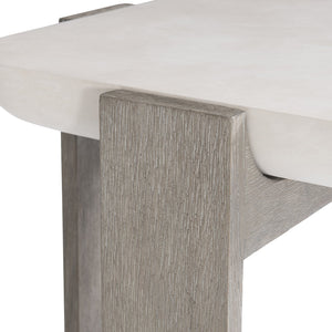 Bernhardt Bernhardt Gooding Side Table With Faux-Concrete Basin Top, Flint Wood Legs, 24" Square Accent Piece 484123