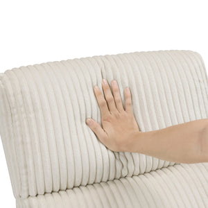 English Elm Beige Corduroy Reclining Swivel Glider Chair with 360° Rotation, Plush Cushioning & Smooth Motion B011P383305