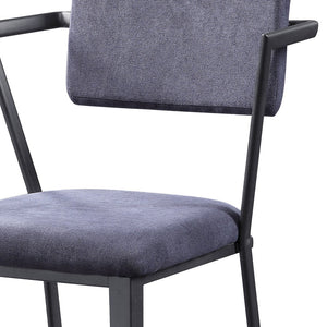 English Elm Grey Open-Back Counter Height Chairs Set of 2 – Gunmetal Frame, Grey Upholstery, Padded Seats, Modern Chic B062P186542