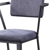 English Elm Grey and Gunmetal Open Back Counter Height Chairs (Set Of 2)