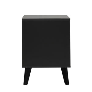 Hans Sleek Mid-Century Modern Nightstand with 1 Drawer and Open Cubby for Stylish Storage Solutions