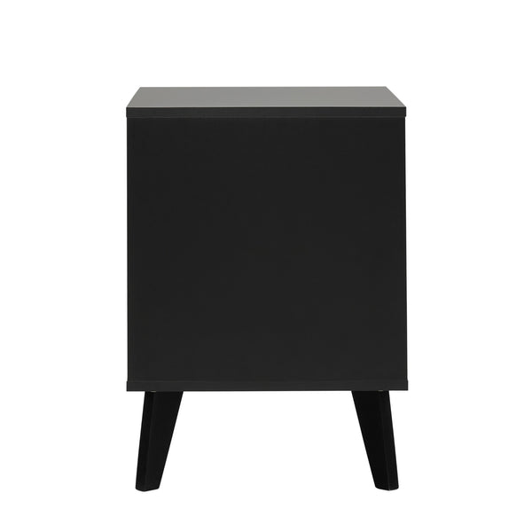Hans Sleek Mid-Century Modern Nightstand with 1 Drawer and Open Cubby for Stylish Storage Solutions