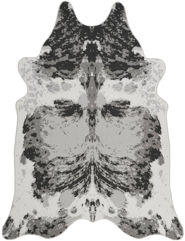 English Elm Hide Gray & Silver 5 Ft. X 7 Ft. Area Rug - Soft, Durable, Kid & Pet-Friendly For Modern Spaces B186P316851