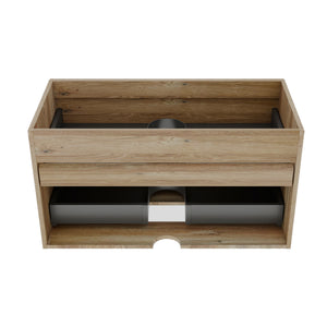English Elm Grace Floating Oak Bathroom Vanity Wall Mounted with Soft Close Drawers Modern Style W1865P352873