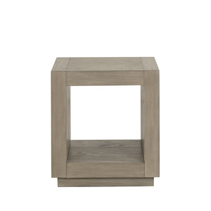 English Elm 1pc Square End Table with Open Bottom Shelf and Plinth Base, Contemporary Natural Finish Accent Piece Natural 31 L x 24 W x 16 H B2741P395384