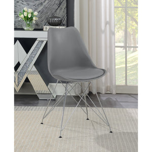English Elm Set Of 2 Modern Grey Polypropylene Side Chairs With Metal Base For Stylish Dining Comfort B016P223225-GIGA