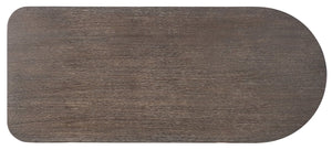 Hooker Furniture Commerce Gibbons Cocktail Bench — Sculptural Oak Pedestal Bench With Resin Accents, Dark Oak Finish, Cream Base 7228-50721-89