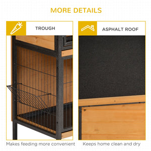 English Elm PawHut Heavy Duty 43" Steel Dog Crate with Wheels, Removable Tray, Top Access & Foldable Bowl Holder Light Yellow W2225P217660