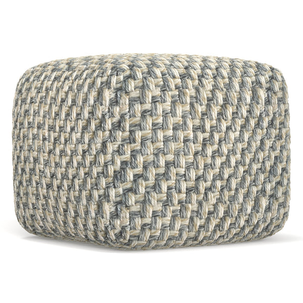 English Elm Beatrix Handwoven Square Pouf Neutral Boho Footrest for Living Room or Bedroom B136P427590