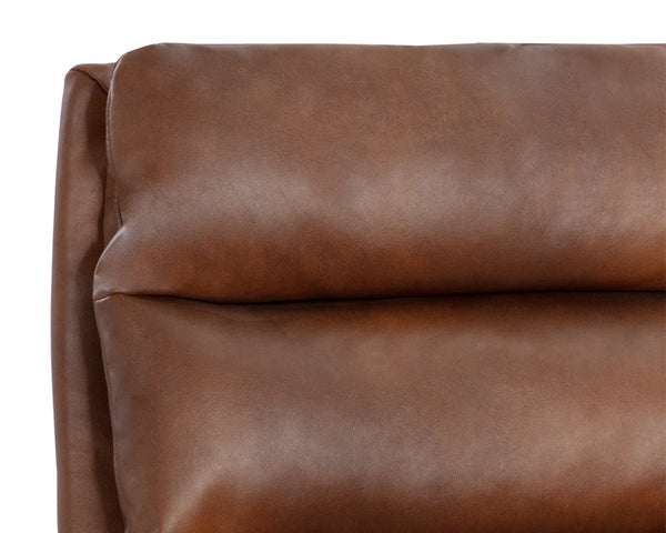 Sunpan Stinson Office Chair - Stylish Metal Base, Elegant Design for Modern Home or Office Spaces Antique Brass, Bravo Cognac