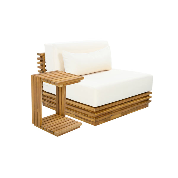 English Elm Oversized Acacia Wood Patio Club Chair and Table Set for Garden or Poolside N768P392778N