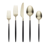 Cambridge Gaze Two-Tone 20-Piece Flatware Set, Gold & Black Finish, Service for 4