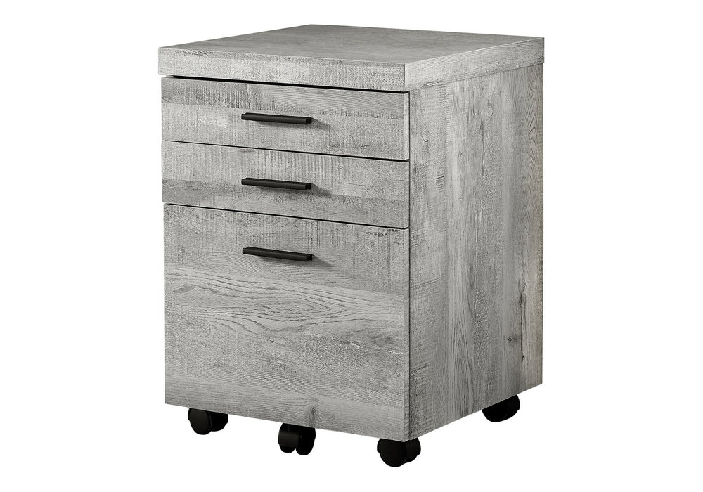 English Elm File Cabinet Rolling Mobile with 3 Smooth-Glide Drawers and Locking Casters for Office Organization Grey 26 L x 21 W x 9 H B2710P219739
