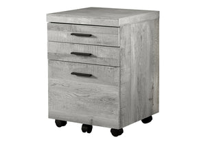English Elm File Cabinet Rolling Mobile with 3 Smooth-Glide Drawers and Locking Casters for Office Organization Grey 26 L x 21 W x 9 H B2710P219739