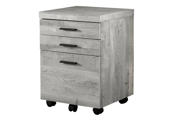 English Elm File Cabinet Rolling Mobile with 3 Smooth-Glide Drawers and Locking Casters for Office Organization Grey 26 L x 21 W x 9 H B2710P219739